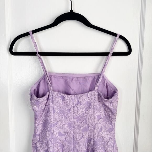 12th Tribe Ingrid Purple 3D Textured Floral Maxi Dress NEW Size Small S Flirty - Picture 11 of 15